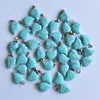Charmes en pierre naturelle forme de coeur Turquoise Rose Quartz opale Pendentifs Chakras Gem Stone fit boucles d'oreilles collier faisant assorti