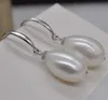Boucles d'oreilles en argent tibétain, perles d'eau douce baroques blanches rares naturelles de 10 à 14mm, lustre suspendu