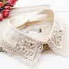 1pc Women Detachable Colla Shirt Fake Collars Pearls Lace Decoration Ladies False Necklaces Fashion Clothes Accessories