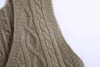 Сплошная мода вязаный свитер жилет верстки перемычки мойпера вытащить женские женщины пуловер осень зима Англия стильный 210427