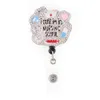 Key Rings Medical Scrub Life Rhinestone Retractable ID Holder For Nurse Name Accessories Badge Reel With Alligator Clip