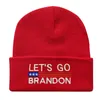 Lets Go Brandon Beanie Winter Hats 2024 Trump Cappello da ricamo in lana lavorato a maglia President Election Warm Caps Universal WHT0228