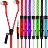 Casque d'écouteurs de la fermeture à glissière 3.5mm Jack Bass Earbuds In-Ear Zip Zip Écouteur Casque avec MIC pour Samsung S6 Téléphone Android MP3