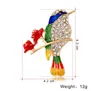 Pins, broscher Alloy Flower Crystal Diamante Bird for Women Cute Animal Design Pin Brosch Smycken Mode Tillbehör Al217