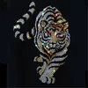 Herrtröjor Anti-rynka modeströja Rhinestone Shining Tiger Exquisite Pullover Personlighet