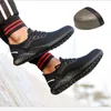 Zapatos de seguridad transpirables para hombres, deportivos, antigolpes y antipuñaladas, puntera de acero, trabajo 211217