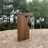 Wooden box side opening design walnut transparent pipe cigarette set