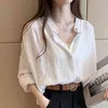 Jesień Z Długim Rękaw Bawełniana Koszula Kobiety Dorywczo Plus Rozmiar Solid Cardigan Bluzka Luźne Damskie Topy Blusas Mujer 10286 210508