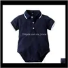 Jumpsuitsrompers Clothing Baby Maternity Drop Delivery 2021 Summer Boys Rompers Infant Short Sleeve Jumpsuits Toddler Cotton Turndown Collar