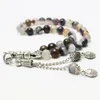 Link, Chain 100% Original Natural Agates Stone Tesbih Islamic Prayer Beads Tasbih Muslim Rosary Misbaha Tasbeeh Sibha