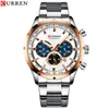 Mens mode klockor med rostfritt stål Top Märke Luxury Sports Chronograph Quartz Watch Men Relogio Masculino