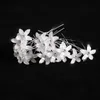 Pearl Crystal Bridal Frisyr Huvudstycken huvudbonad blomma bröllopstillbehör 20st u form huvudstycke brud hårnålar