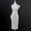 White Dress Party with Back Big Bowtie Sexy Women Vestido Sleeveless Bridesmaid's Gown Club Bodycon Event Celebrate Fashion Wear 210416