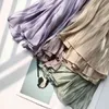 Летние женщины блестящие шелковистые глянцевые винтажные элегантные повседневные миди -юбки высокая талия плиссированные юбки женская леди