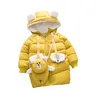 Baby girl's long, warm, solid-colored padded jacket H0910