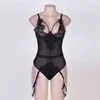 NXY SEXY LINGERIE Svart Se genom LARG Size Women Nightwear Hollow Out Backless Lace Erotica Set Nightwear1217