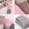 Winter warme Strickhandschuhe, Unisex, weich, verdickt, hochelastisch, bequem, einfarbig, 1 Paar warme Fleece-Handschuhe