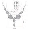 Bijoux de mariée en cristal accessoires de mariage ensembles deux pièces strass ailes d'ange collier boucles d'oreilles femmes bal fête bijoux