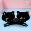 Bols de chat mangeurs inclinés aliments surélevés bol animal de compagnie double 15 ° plastique incliné avec base en caoutchouc non galet5913413