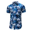 Mode nouvelle chemise d'été hommes décontracté manches courtes chemises florales hawaïennes mâle fleur imprimé plage vacances Camisa 6XL 7XL 210412