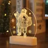 Kerst Santa Claus Acryl 3D Nachtlamp voor Kinderen Slaapkamer Decor Nachtlampje Garland Gift Xmas USB Batterij PowerD Night Light 211027