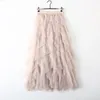 Jupes PEONFLY belle Tutu Tulle jupe femmes mode coréenne taille haute plissée femme douce longue Maxi