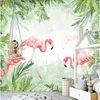 Cartaz 3D Poster personalizado Pintura Pintura Banana Folha Flamingo Mural Sala de estar Infantil Quarto À Prova D 'Água Papelagem De Adesivo De Adesivo
