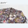 Femmes Vintage Cashew Floral Print Sashes Shirtdress Dames Paisley Kimono Robes Chic Side Split Robes décontractées DS4518 210420