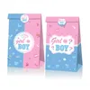 Crafts Girls or Boys Baby shower Party Decoration Cute Cartoon Print Candy Gift Paper Bags Set with sSticker Kraft Flodable