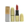 Designer Lipstick Matte Gold Tube Longlasting Łatwy w noszeniu krem ​​nawilżający 3G Beauty Makeup Lipstick1398809