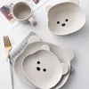 Ins björn matt keramisk salladskål gullig matplatta yoghurt små rätter eftermiddag te efterrätt kreativt bordsartiklar 210928
