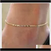 Jewelryboho Gold Tone Bracelet de cheville Lien Femmes Bracelets de cheville Chaîne Bijoux de plage Bracelets Charmes de pied PS1833 Drop Livraison 2021 Gn1Io