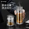 Kaxifei Business Type Waterfles Glazen fles met roestvrijstalen thee infuser filter dubbele wand glazen artikelen 211013