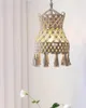 Lampa täcker nyanser hem bröllop bord dekoration tofs lampskärm vägg hängande bohemiska ljus täcker tapestry rep handgjord stickad macram