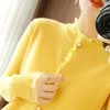 Small fresh short knitted cardigan women spring and autumn style Korean lace outer sweater 210427