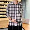 Mäns Casual Shirts Långärmad tröja Manlig Koreansk version Ungdom Vår och Höst Handsome Fashion Coat High School Junior Middle Studenter A