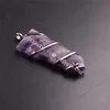 Natural Chakra Crystal Quartz Sword Arrow Stone Flat Point Blade Pendant Spiral Coil Wrapped Amulet Healing Gemstone Handmade Charm Pendants Jewelry Reiki Blessed