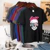 Hillbilly engraçado crânio punk t camisa mulheres moda casual manga curta sol flores tshirts Chemise femme tops mujer verano
