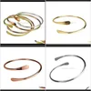 バングルブレスレットジュエリードロップ配信2021 MylongingCharm 10pcs/lot Blank Brass Smooth Oval Stacking Bracelet Open Cuff Bangles F16711 PAS2L