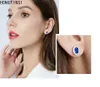 Stud Hongyinsi Fashion S925 Boucles d'oreilles en argent sterling Blue Zirconia 925 Bling