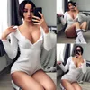 Женские комбинезоны Rompers Bodysuit Plus Velvet Sexy с длинным рукавом Bandage Bandage Skinny Romper мода падение женская общая вечеринка