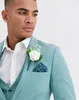 Boho Wedding Tuxedos Slim Fit Mint Green Mens Suits 3 sztuki Groomsmen Country Style szczyt Groomsmen Groom Zużycie Formal Prezenta