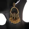 Boho Ethnic Big Carved Turkish Dangle Earring Handmade Classic Gold Vintage Bell Tassel Earrings For Women Gypsy Jewelry