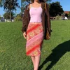 PixieKiki Vintage imprimé taille haute jupe midi sexy femme vêtements d'été 2021 fée grunge Y2K jupes esthétiques P67-BF14 X0428
