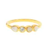 結婚指輪美しいかわいいシンプルゴールドカラーリングホワイトファイアオッカーinlaid inlaid cz指の繊細なジュエリー高品質