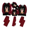 Pigiama di Natale Set Party Attrazioni Abbinamenti Famiglia Red Buffalo Plaid Xmas Holiday Sleepwear Vestiti Manica lunga PJS Set HH21-723