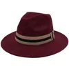 الخريف الشتاء الصوف فيدوراس قبعة المرأة أزياء الجاز قبعة الرجال واسعة بريم شادة أنيقة كاوبوي كاب