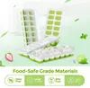 4er-Pack Eiswürfelschalen, Küchenutensilien, langlebiges, flexibles Silikon, 14 Würfelschalen für den Gefrierschrank, mit Deckel, superleicht zu lösen, stapelbar, BPA-frei