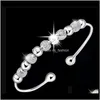 Jewelrysterling Sier Artikel Schmuck Petty Polierte Perlen Charm Armbänder Armreif Chinesischer Glückssegen Offenes Design PS2396 Drop Lieferung 2021 2