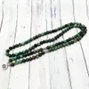 SN1538 Natrural 8 mm African Turquoise 108 Mala Bracelet Trendy Lotus Charm Yoga Bracelet For Women Meditation Balance Jewelry